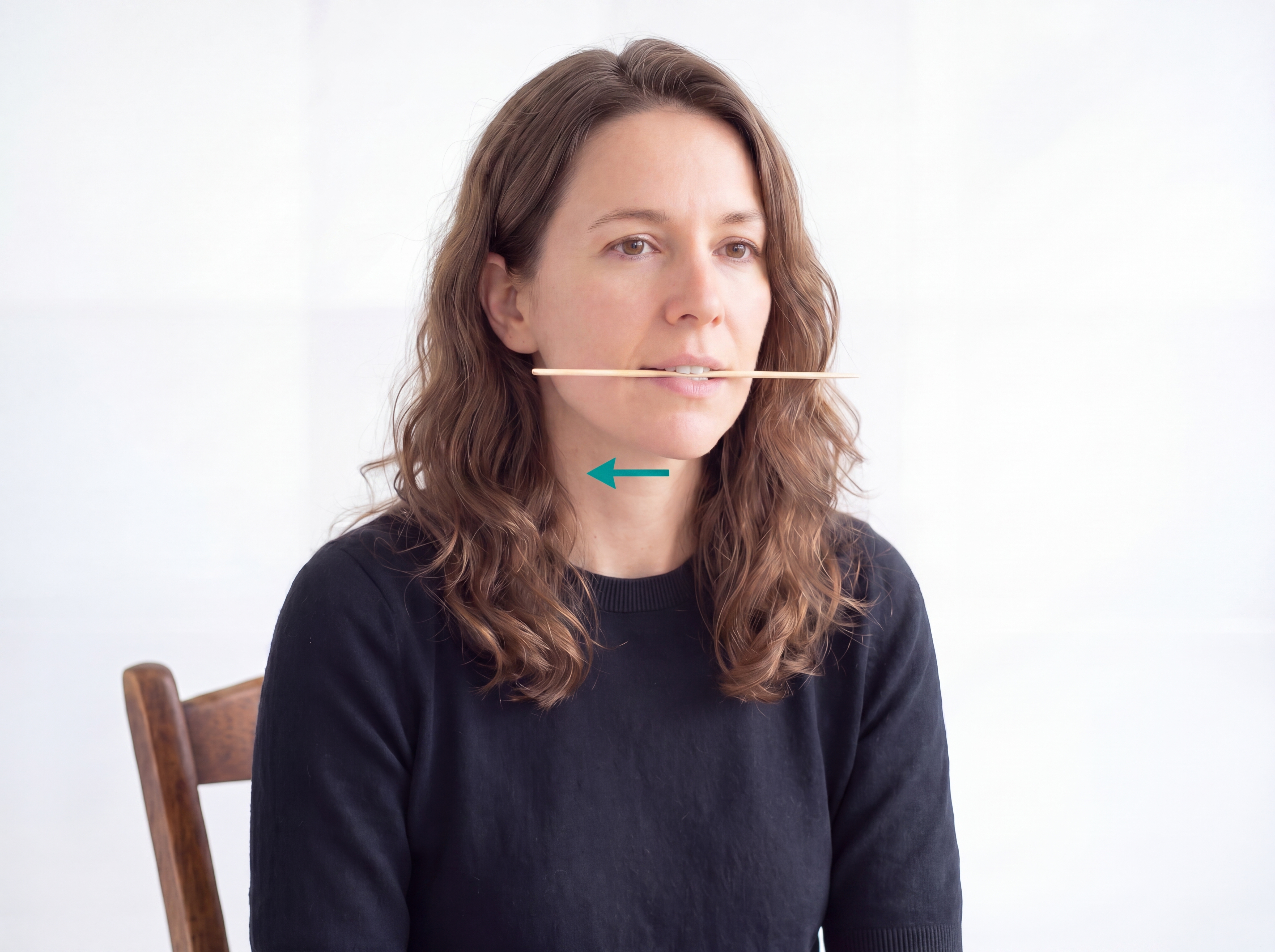 Jaw gliding to the side with stick as guide